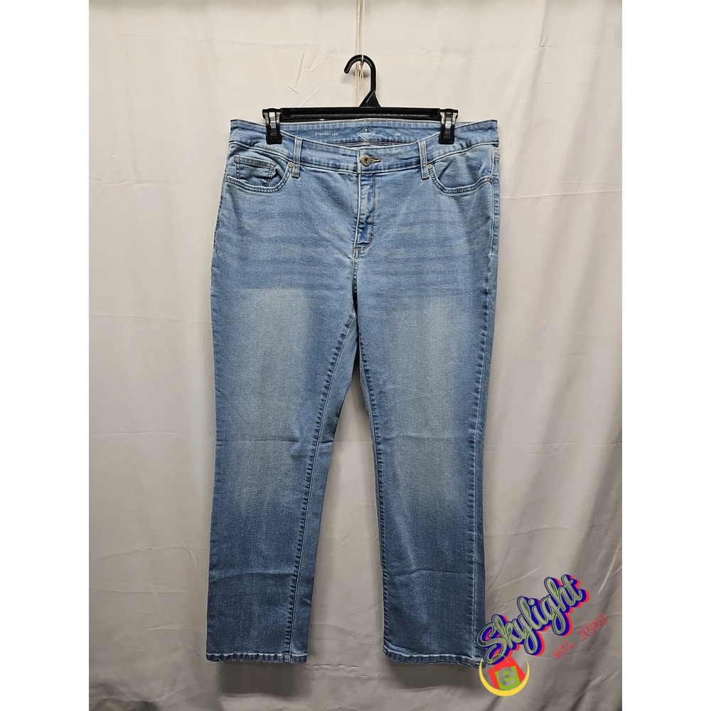 St‎ Johns Bay Womens Blue Straight Leg Light Denim Jeans Size 16(38x31)